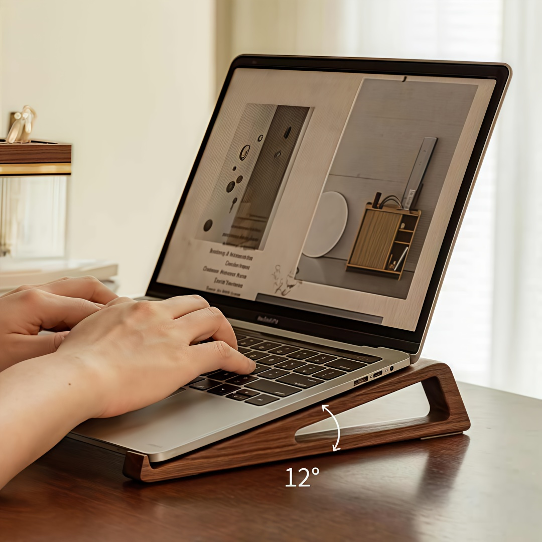 Cooling Stand Tablet - Portable Foldable Wooden Laptop Stand -