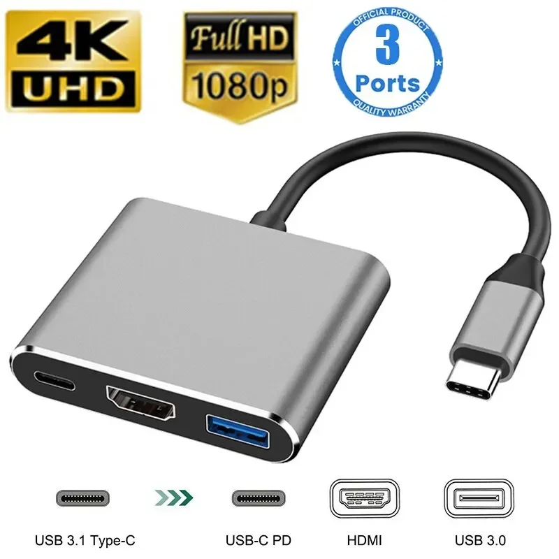 Usb Hub Type C - Type-C 3-in-1 Multiport Adapter for Switch/Phone/Computer