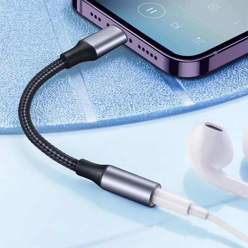 3.5mm Jack AUX Cable 8-Pin Lig - Wired Earphone Lightning ulasan dan harga