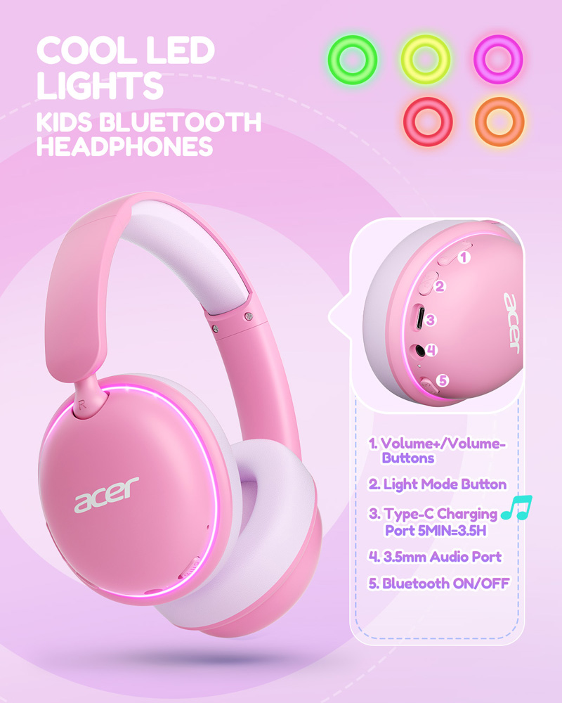 Acer Kids Bluetooth 6.0 Headph - Wired Earphone Lightning ulasan dan harga