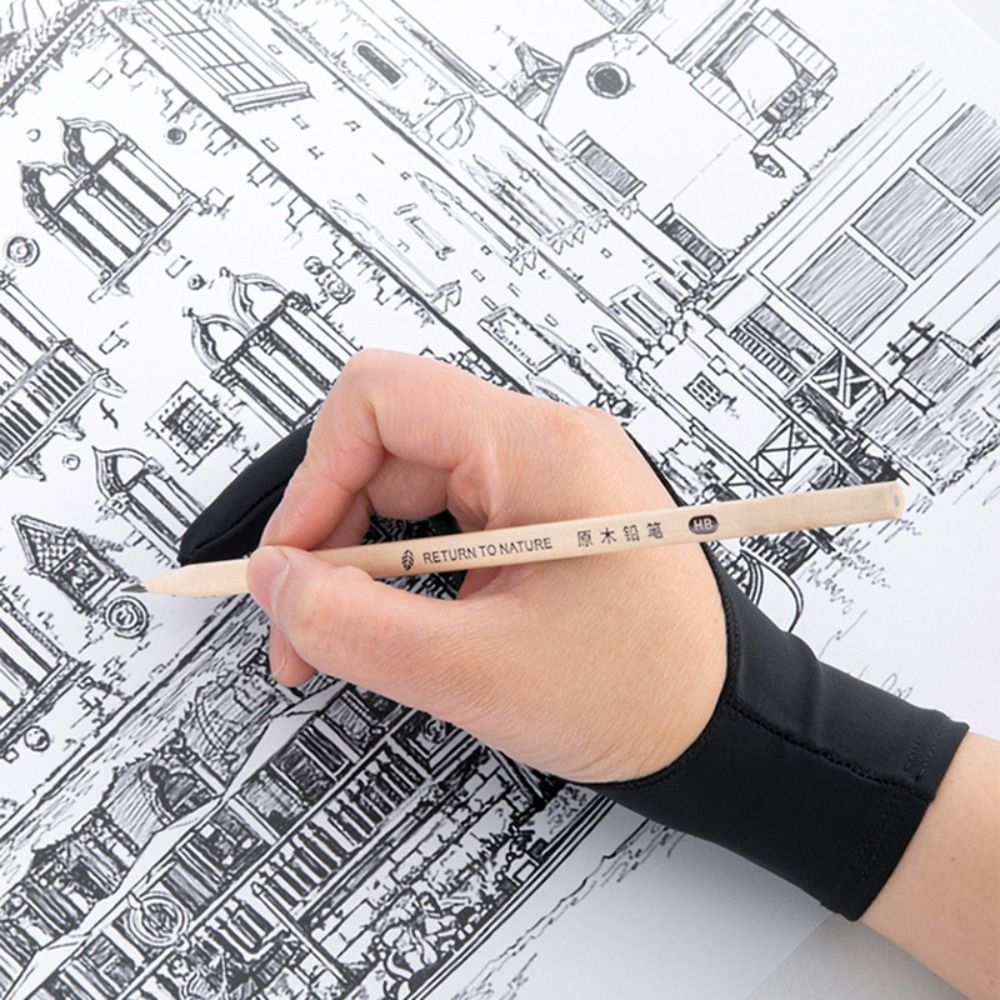 1pcs Simple 1/2 Fingers Painti - Drawing Glove Artist ulasan dan harga