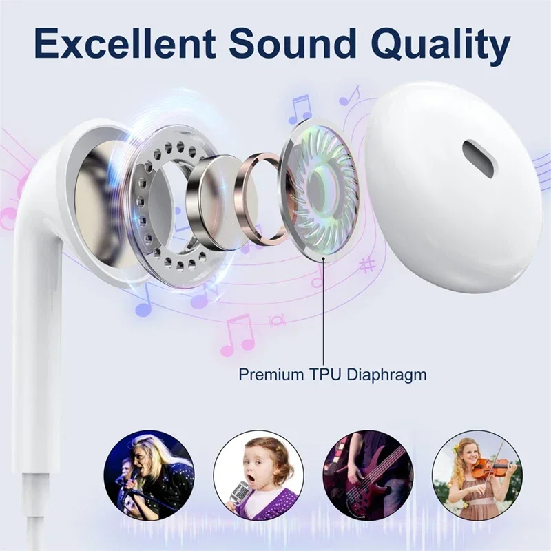 For Apple iPhone 17 16 15 14 1 - Wired Earphone Lightning ulasan dan harga