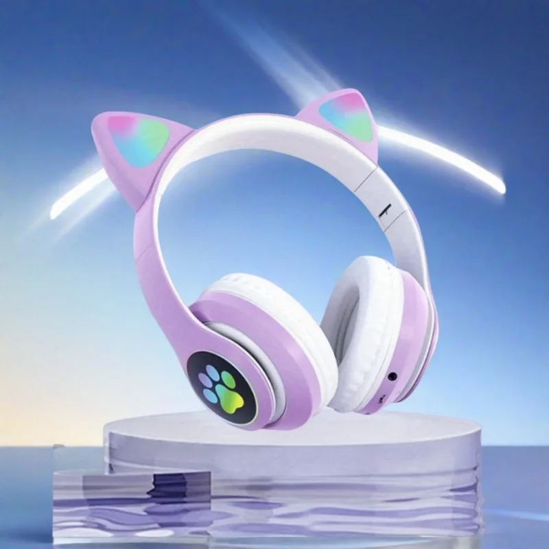 New Flash Light Cute Cat Ears  - Wired Earphone Lightning ulasan dan harga
