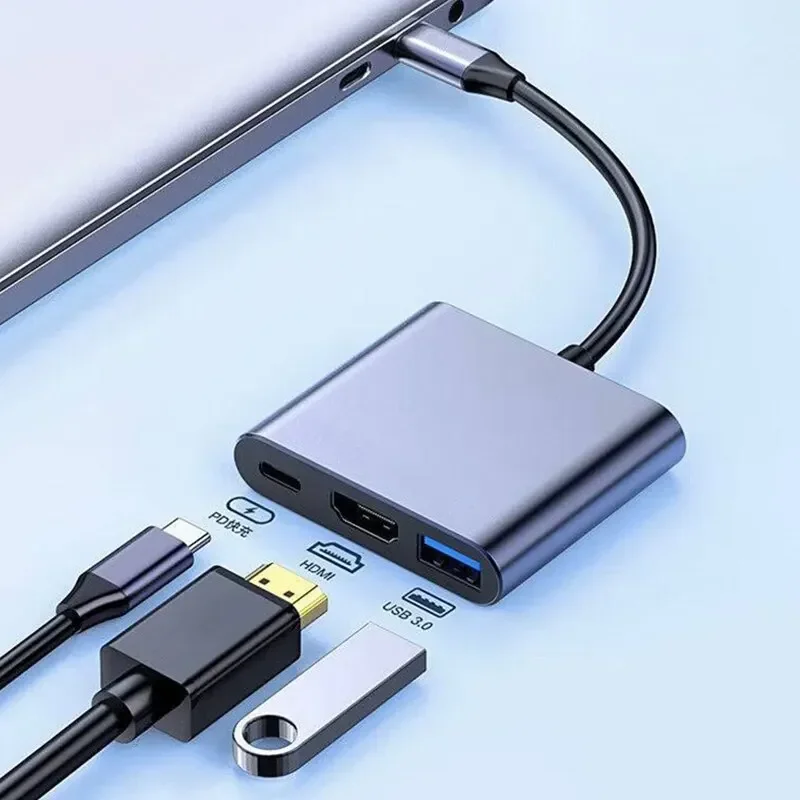 Type-C 3-in-1 Multiport Adapte - Usb Hub Type C ulasan dan harga